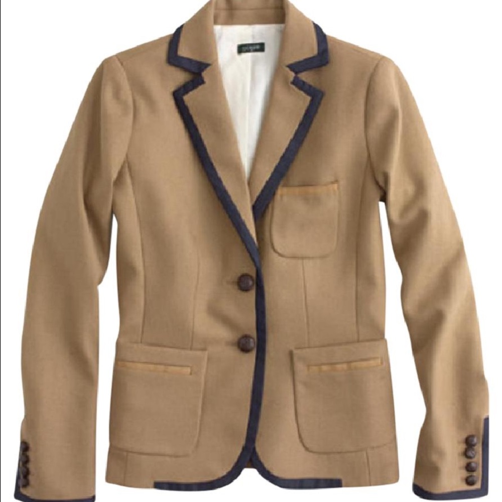 ISO J.Crew Camel With Navy Trim Blazer Style 29786